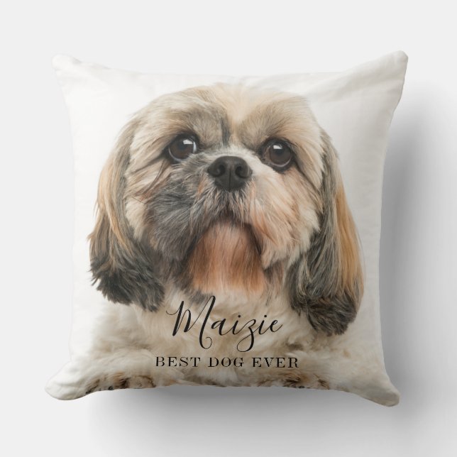 Custom Shih Tzu Dog Personalised Pet Photo Cushion (Front)