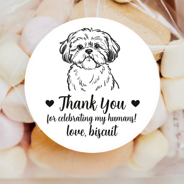Custom Shih Tzu Dog Wedding Favour Stickers (Creator Uploaded)
