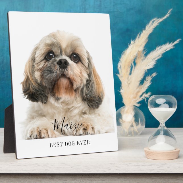 Custom Shih Tzu Personalised Pet Dog Photo Plaque (Side)