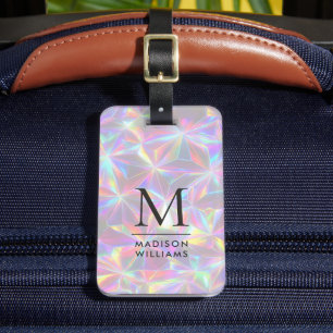 Custom Shining White Diamonds Pink Glitter Pattern Luggage Tag