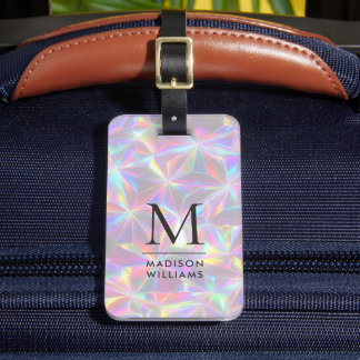 Custom Shining White Diamonds Pink Glitter Pattern Luggage Tag