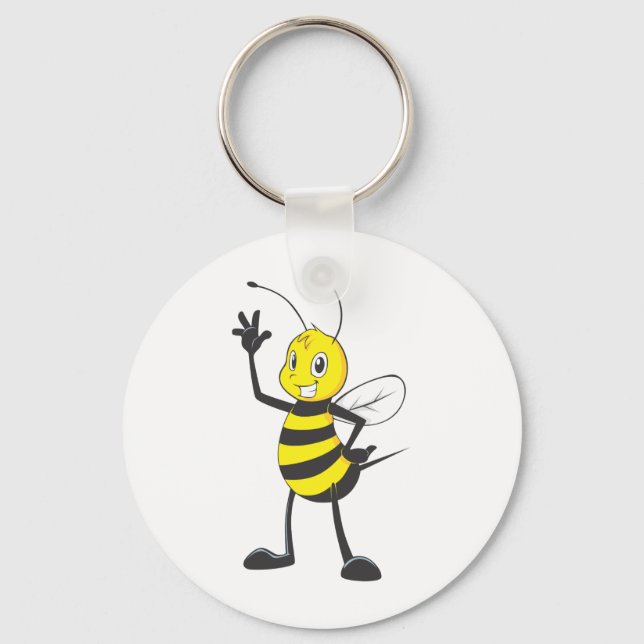 Custom Shirts : Happy Bee Shirts Key Ring (Front)
