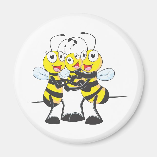 Custom Shirts : Happy Dad Mum Baby Bee Shirts Magnet (Front)