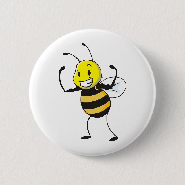 Custom Shirts : Strong Muscular Bee Shirts 6 Cm Round Badge (Front)