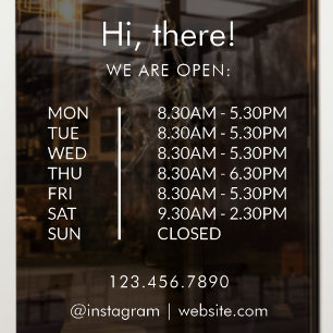 Custom Shop Opening Hour Open Closed Business Door