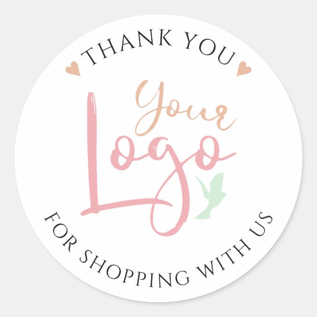 Custom Shopping Thank you Classic Round Sticker (Front)