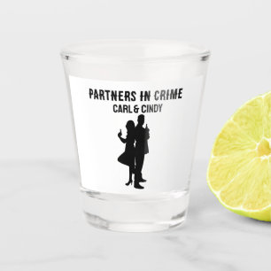 CUSTOM SHOT GLASSES PARTNERS IN CRIME FUNNY