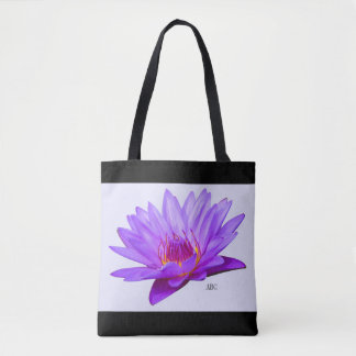 Custom Shoulder Tote Lavender Purple Water Lilies Bag