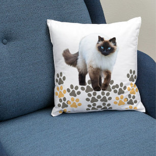 Custom Siamese Cat Cute Pet Gift White Template  Cushion
