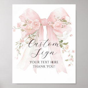 Custom Sign Floral Bow Flower Girl Baby Shower