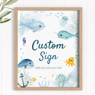 Custom Sign for Under-the-sea Party