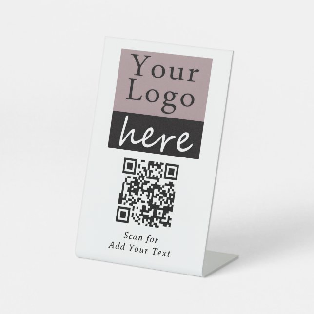 Custom Sign with QR Code Add Your Logo, Business (Front)