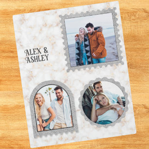 Custom Sign with Three Photos Modern Home Wall Plaque