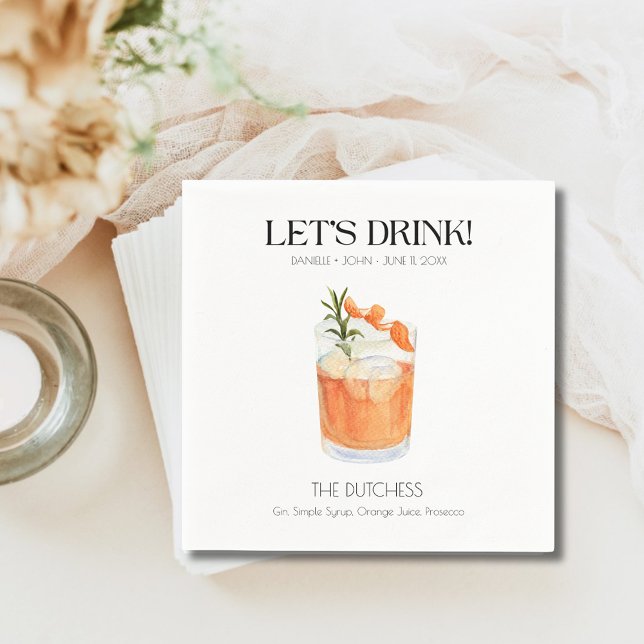 Custom Signature Cocktail Wedding Napkins  (Custom Signature Cocktail Wedding Napkins)