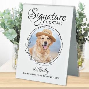 Custom Signature Drink Dog Bar Pet Wedding Photo 