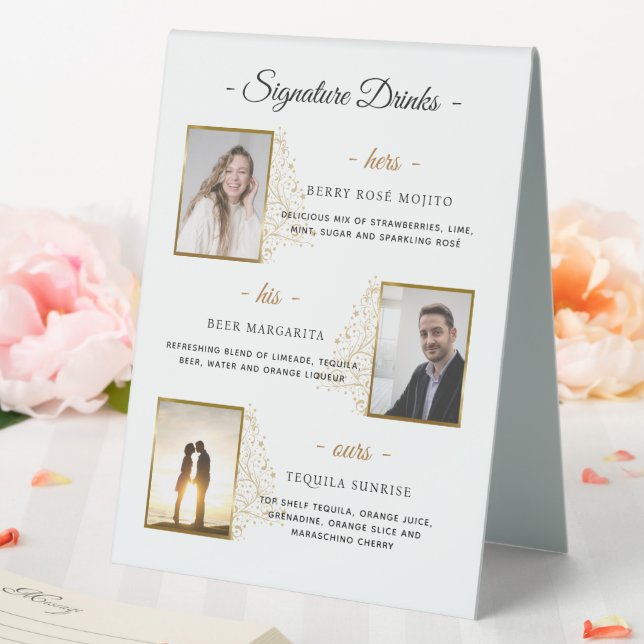 Custom Signature Drinks Gold Winter Wedding Photo (In SItu (Wedding))