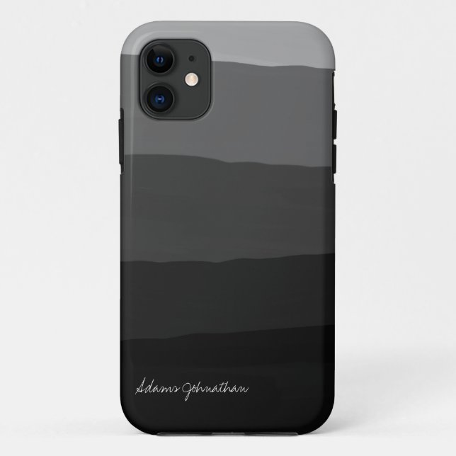 Custom Signature Name Black and White Degradation Case-Mate iPhone Case (Back)