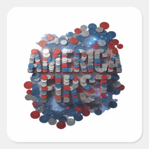 Custom Silver AMERICA FIRST Decal Art Square Sticker