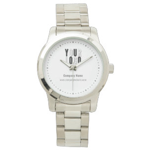 Custom Silver Business Company Logo Promotional Watch