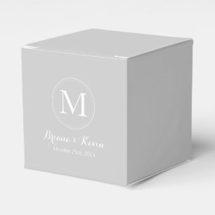 Custom Silver Coloured Monogram Favour Boxes