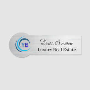 Custom Silver Company Logo Employee Magnetic Name  Tag