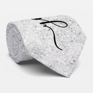 Custom Silver Glitter Sparkles Neck Tie