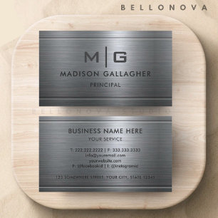 Custom Silver Grey Metal Professional Business Card