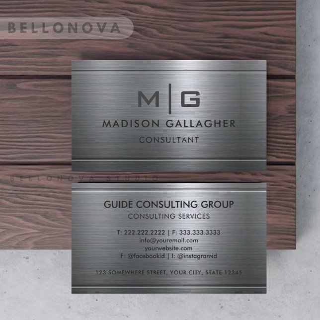 Custom Silver Grey Metal Professional Business Card (Custom Silver Grey Metal Professional Business Card)