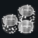 Custom Silver Metallic Style Business Logo Poker Chips<br><div class="desc">Personalise these poker chips with your business logo. This double-sided design features a faux silver metallic background. Ideal for promoting your business and as a unique gift for your employees.</div>