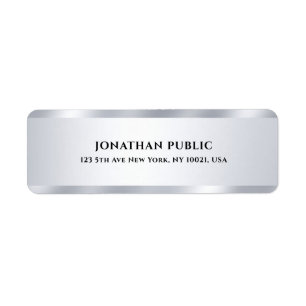 Custom Silver Modern Simple Elegant Return Address Label