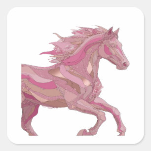 Custom Silver PINK PONY Sticker Motif
