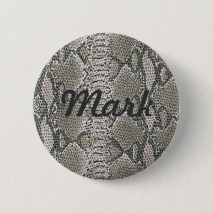 Custom Silver Snake Skin Button