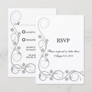 Custom Silver Swirl RSVP / Reply Cards