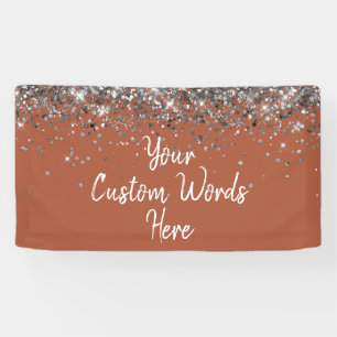 Custom Silver Terracotta Birthday Party Photobooth Banner