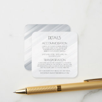 Custom Silver White Diagonal Lines Details Enclosure Card