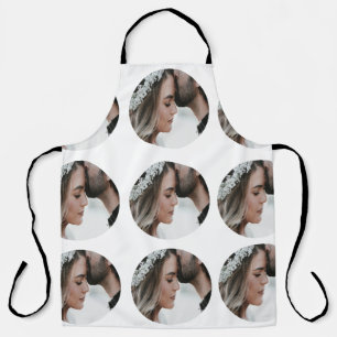 custom simple add circular photo collage add name  apron