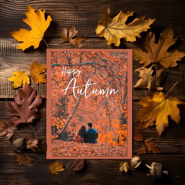 Custom Simple Autumn Photo Holiday Cards (Creator Uploaded)