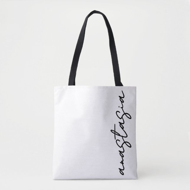 Custom Simple Black and White Tote - Customise It Bag (Front)