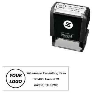 Custom Simple Business Logo Company Return Address Self-inking Stamp
