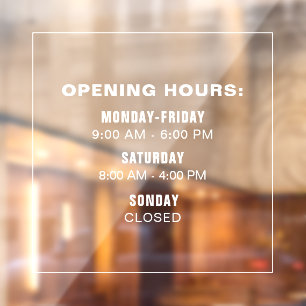 Custom Simple Business Logo Opening Times Template