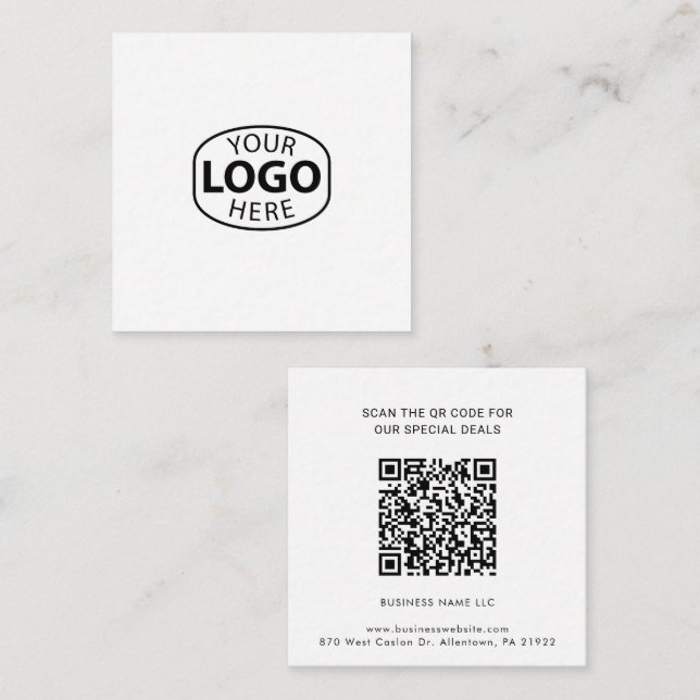 Custom Simple Business Logo QR Code Card (Front/Back)