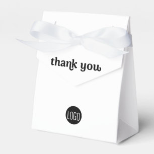 Custom Simple Business logo Thank you QR code web  Favour Box