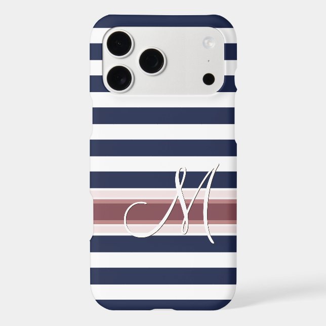Custom Simple Classic Blue White Striped Pattern (Back)