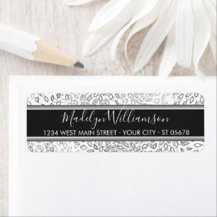 Custom Simple Classy Floral Cute Typography Script Return Address Label