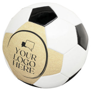 Custom simple clean business gold your logo here soccer ball
