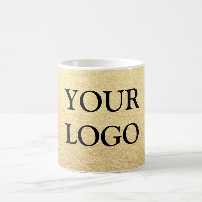 Custom Simple Clean Gold Business Your Logo Here Coffee Mug (Center)