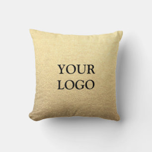 Custom Simple Clean Gold Business Your Logo Here Cushion