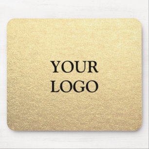 Custom Simple Clean Gold Business Your Logo Here Mouse Pad