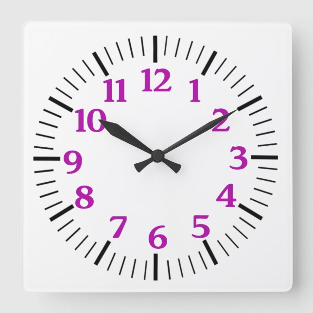 Custom Simple Clock in Purple Numerals (Front)