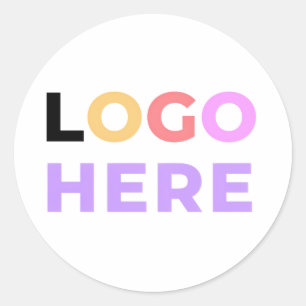 Custom Simple Company Logo Here   Elegant Minimal Classic Round Sticker